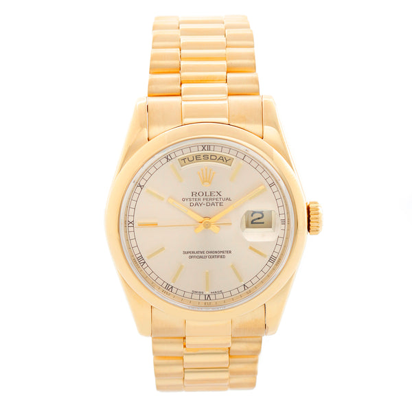 Rolex President Day-Date silver Dial Men's Watch 118208