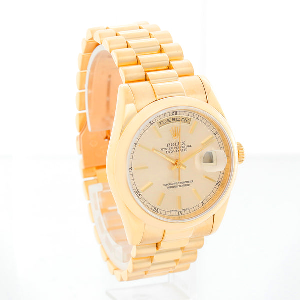 Rolex President Day-Date silver Dial Men's Watch 118208