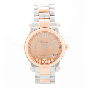 Chopard Ladies Rose Gold and Stainless Steel Happy Sport 278559-6019
