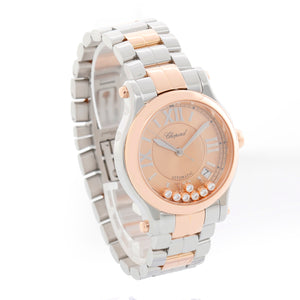 Chopard Ladies Rose Gold and Stainless Steel Happy Sport 278559-6019