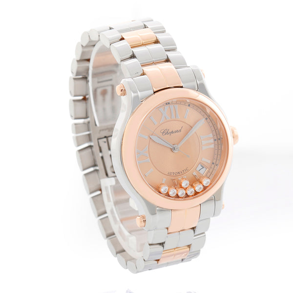 Chopard Ladies Rose Gold and Stainless Steel Happy Sport 278559-6019