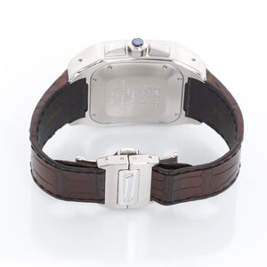Cartier Santos 100 XL Chronograph Stainless Steel Automatic Men’s Watch W20090X8 /2740 Leather Strap