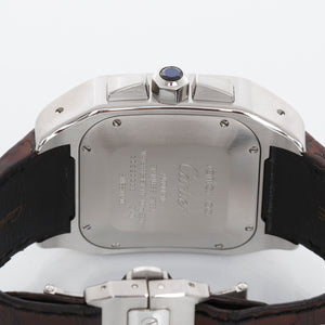 Cartier Santos 100 XL Chronograph Stainless Steel Automatic Men’s Watch W20090X8 /2740 Leather Strap