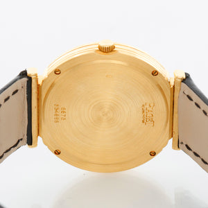 Piaget Polo 18K Yellow Gold Onyx Pave Diamond Watch Ref 8675