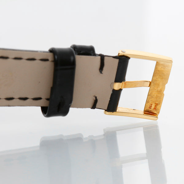 Piaget Polo 18K Yellow Gold Onyx Pave Diamond Watch Ref 8675