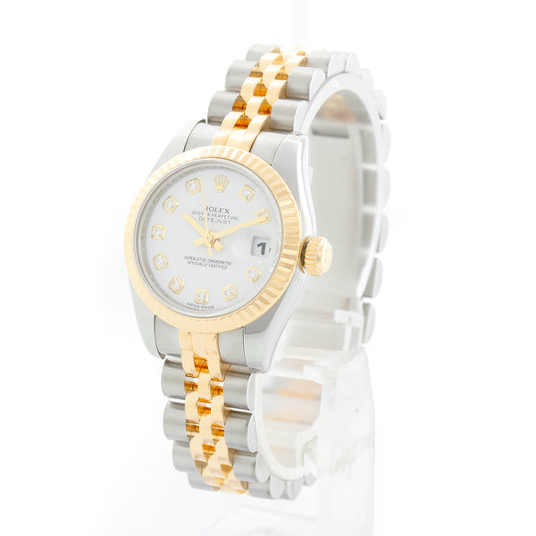 Rolex Datejust 2-Tone White Dial Watch 179173