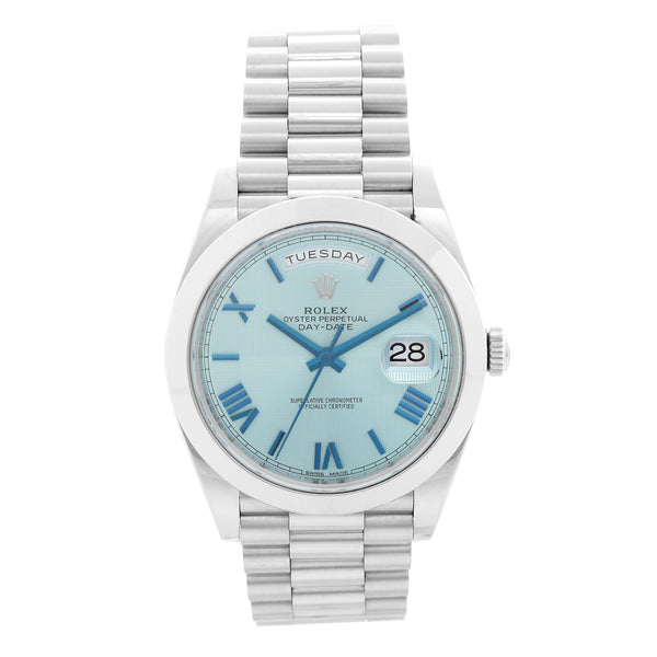 Rolex Platinum President Day-Date Ice Blue Men's Watch 228206