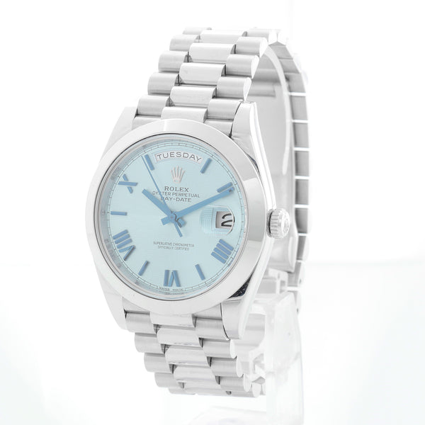 Rolex Platinum President Day-Date Ice Blue Men's Watch 228206