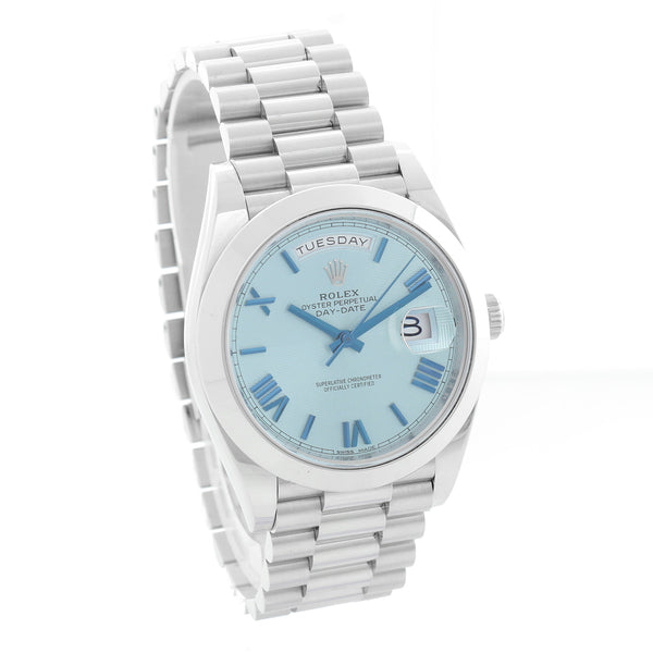 Rolex Platinum President Day-Date Ice Blue Men's Watch 228206