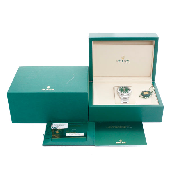 Rolex Oyster Perpetual Men's Green Dial Stainless Steel 126000