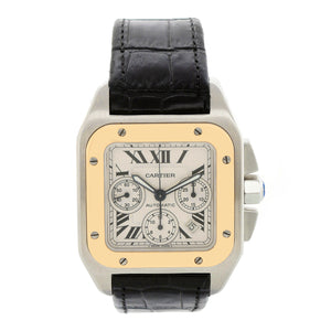 Cartier Santos 100 XL  Chronograph Two Tone Men's Watch 2740 W20091X7