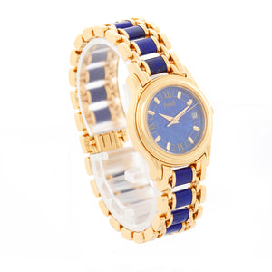 Piaget Polo 18K Yellow Gold Lapis Lazuli Dial & Bracelet Ref. 22001 M 517 D