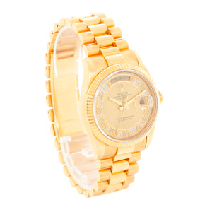 Rolex Day-Date President 18K Yellow Gold Champagne Myriad Dial Watch 118238