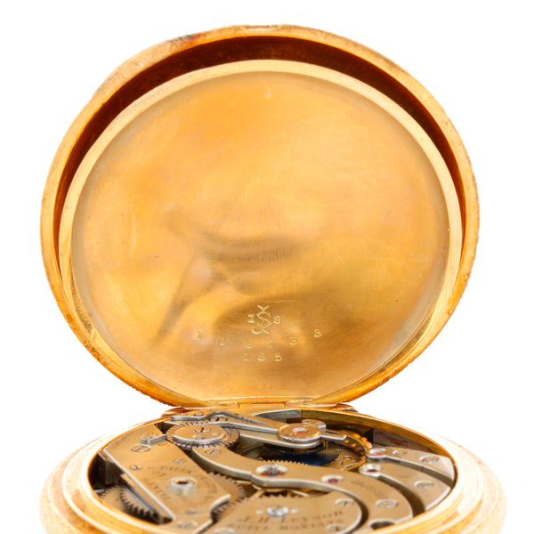 Patek Philippe & Co. 18k Yellow Gold Hunter-Case Pocket Watch Contract Case