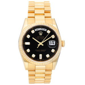 Rolex President Day-Date Men's Watch 118238 Factory Black Dial