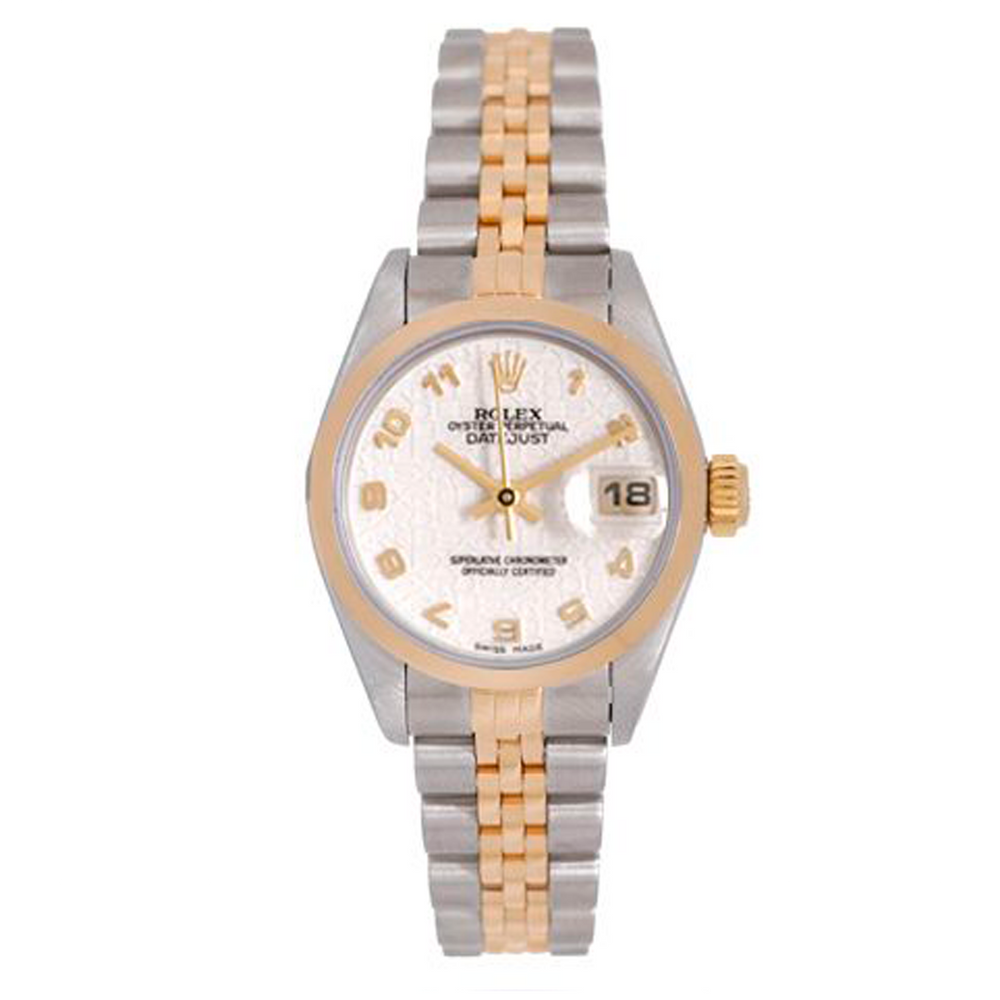 Ladies Rolex Datejust Watch with 18k Yellow Gold Fluted Bezel 79173