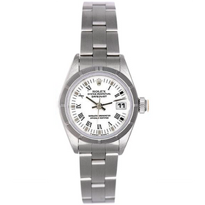 Rolex Date Ladies Watch 69240 White Roman Dial