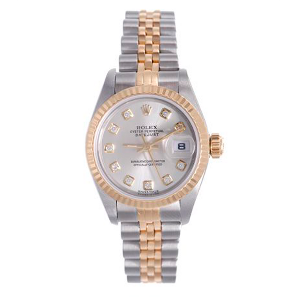 Ladies Rolex Datejust Watch 79173 Genuine Rolex Gray Diamond Dial