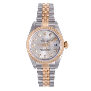 Ladies Rolex Datejust Watch 79173 Genuine Rolex Gray Diamond Dial