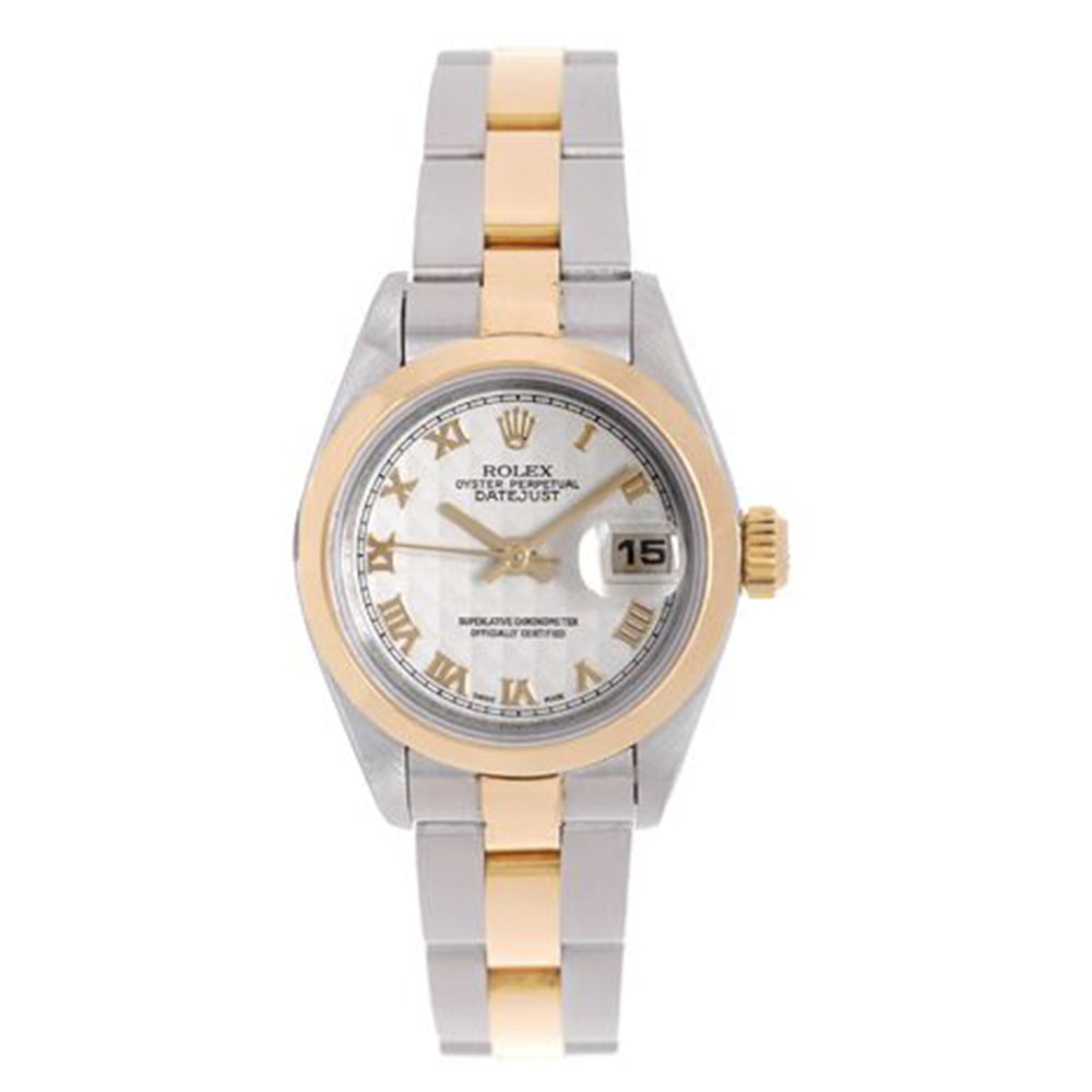 Ladies Rolex Datejust Watch 69163 Ivory Pyramid Dial