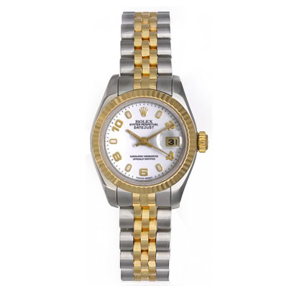 Rolex Ladies 2-Tone Datejust Watch 179173 White Dial