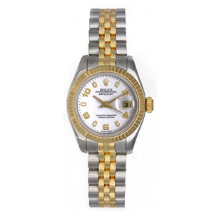 Rolex Ladies 2-Tone Datejust Watch 179173 White Dial