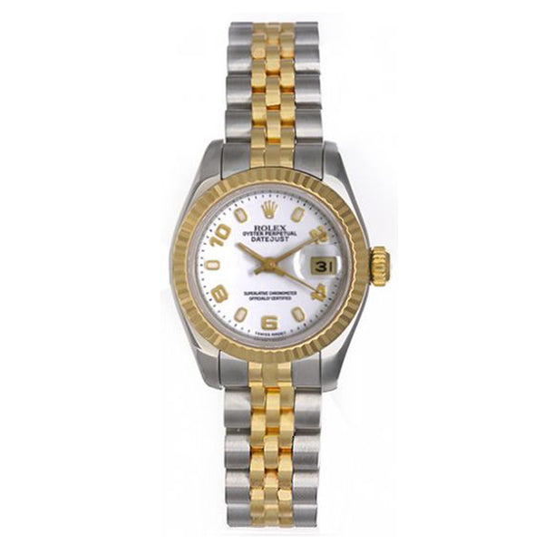 Rolex Ladies 2-Tone Datejust Watch 179173 White Dial