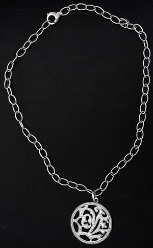 Beautiful 18K White Gold and Diamond  LOVE Pendant