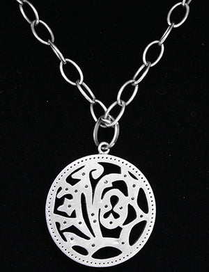 Beautiful 18K White Gold and Diamond  LOVE Pendant