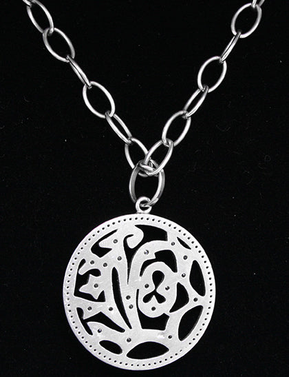 Beautiful 18K White Gold and Diamond  LOVE Pendant