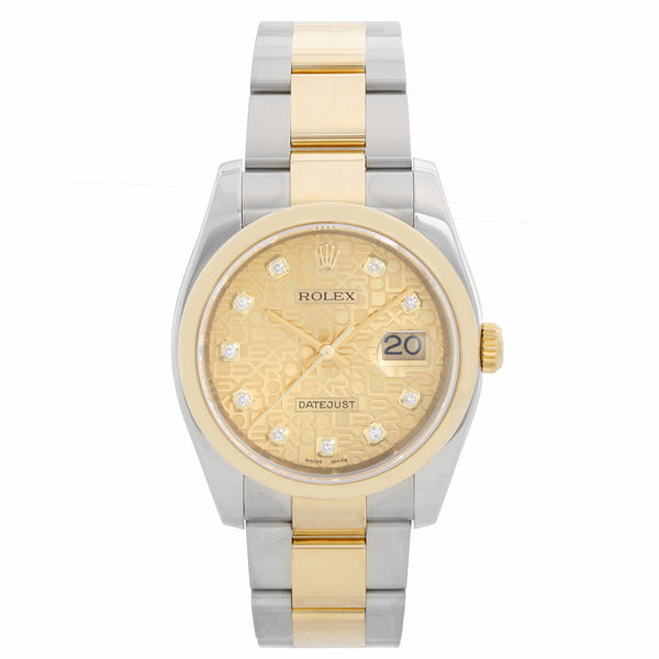 Rolex Datejust Men's 2-Tone Watch Rolex Champagne Jubilee Dial 116203