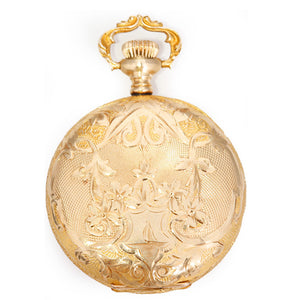 Vintage Elgin 14k Solid Gold Ornately Engraved Pocket Watch