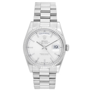 Men's Rolex President Day-Date Watch 118239 Silver Dial