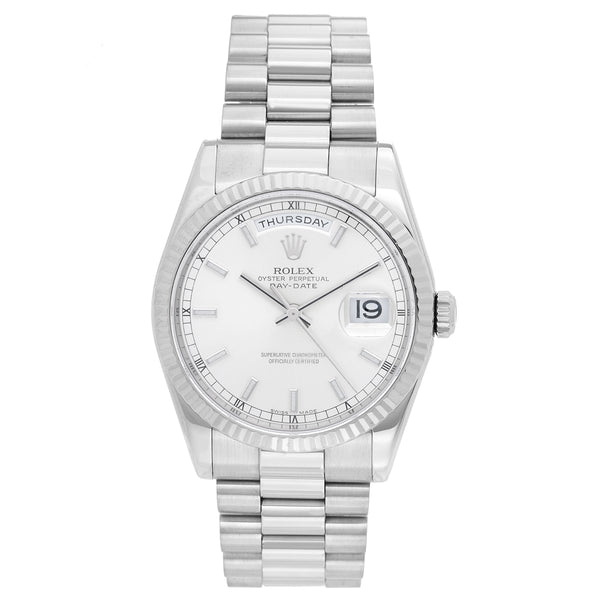 Men's Rolex President Day-Date Watch 118239 Silver Dial