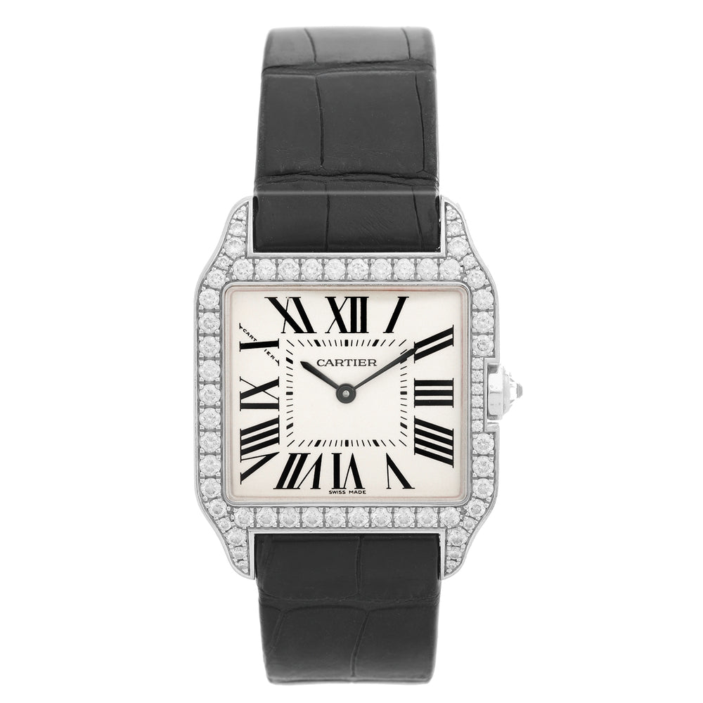 Cartier Santos Dumont 18k White Gold & Diamond WH100251