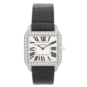 Cartier Santos Dumont 18k White Gold & Diamond WH100251