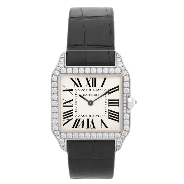 Cartier Santos Dumont 18k White Gold & Diamond WH100251