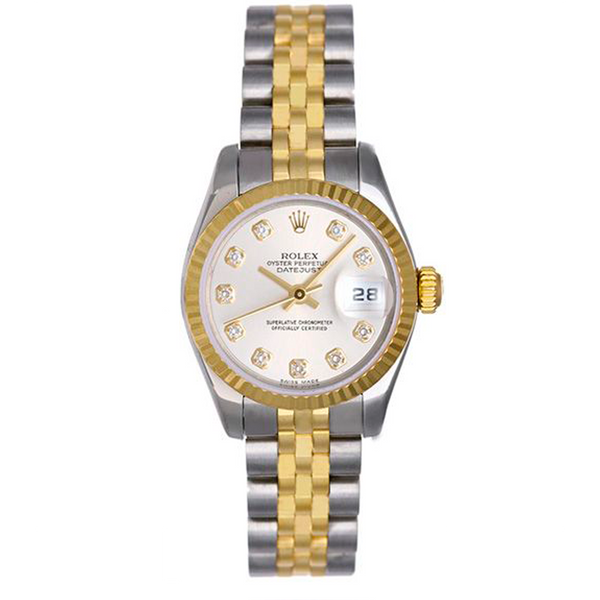 Rolex Ladies Datejust 2-Tone Steel Gold Diamond Watch 179173