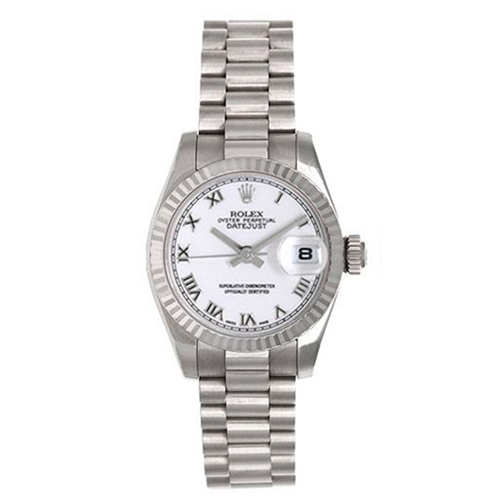 Ladies Rolex President 18k White Gold Watch 179179