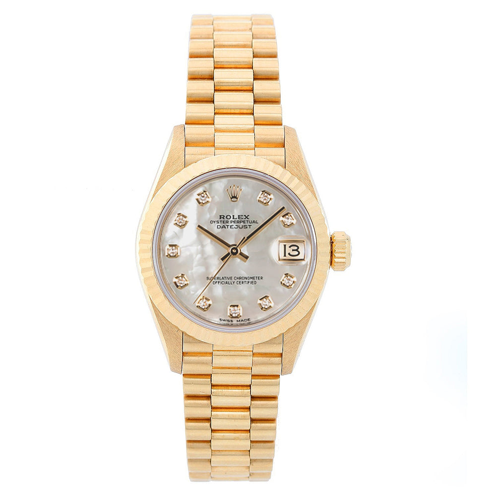 Ladies Rolex President Automatic Watch Mother of Pearl with Diamonds 79178