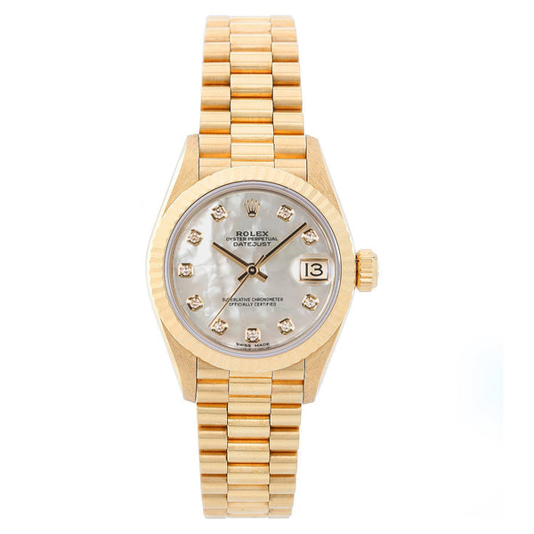 Ladies Rolex President Automatic Watch Mother of Pearl with Diamonds 79178