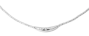 Simple 14K White Gold Three-Stone Diamond Necklace