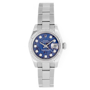Ladies Rolex President 18k White Gold Watch 179179 Sodalite Diamond Dial