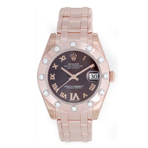 Rolex Pearlmaster 18k Rose Gold Diamond Brown Dial 80315
