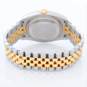 Rolex Datejust Men's 2-Tone Steel & Gold Watch Black Diamond Dial  116233