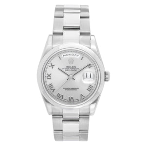 Rolex President Day-Date Watch 118209 Rhodium Roman Dial
