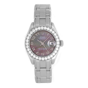 Rolex Ladies Pearlmaster 18k White Gold Watch 80299 Tahitian MOP Dial