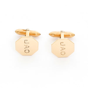 Vintage 10k Rose Gold Geometric Cufflinks