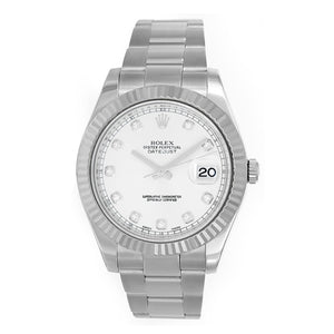 Rolex Datejust II Men's Watch 116334 Silver Diamond Dial