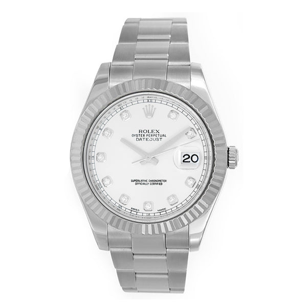 Rolex Datejust II Men's Watch 116334 Silver Diamond Dial